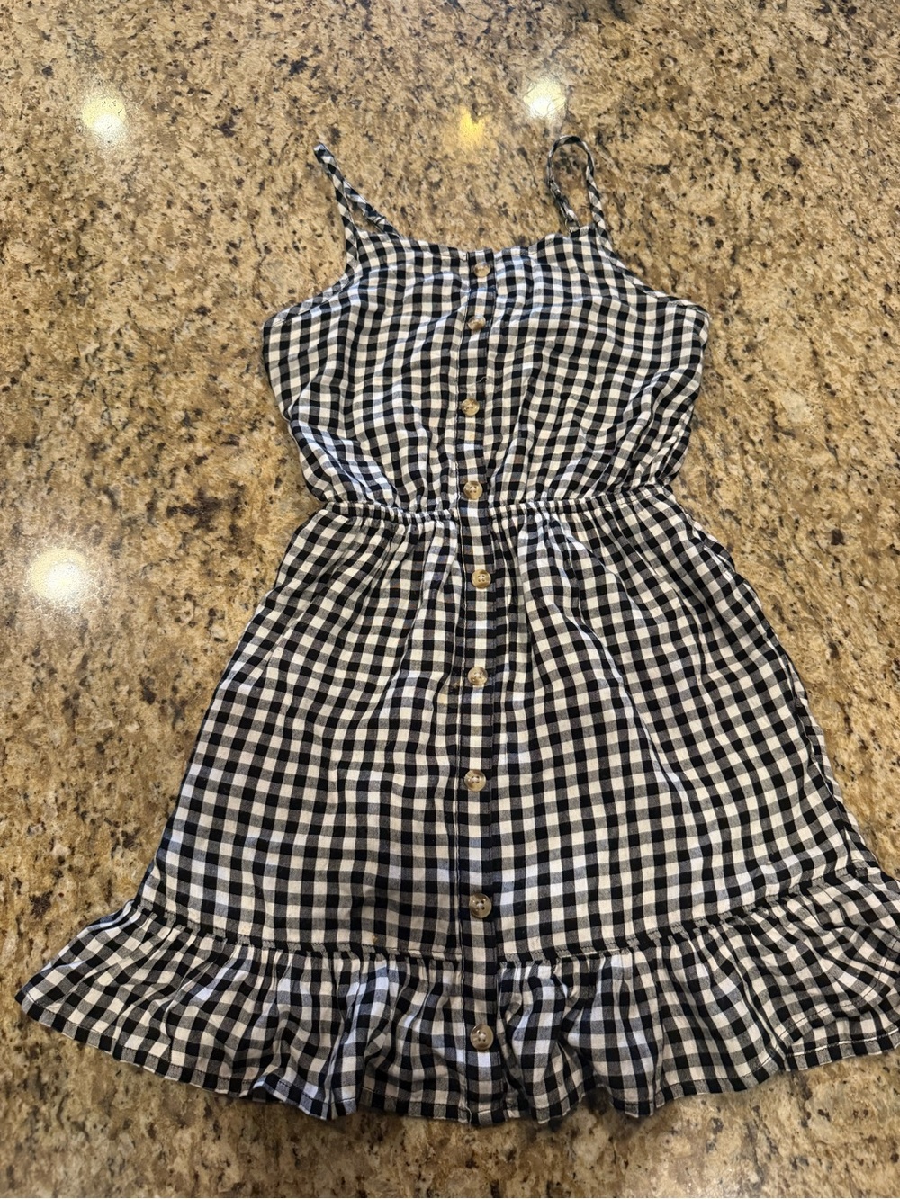 Sz11/12 Abercrombie Kids Black and White Gingham Button-Front Sundress